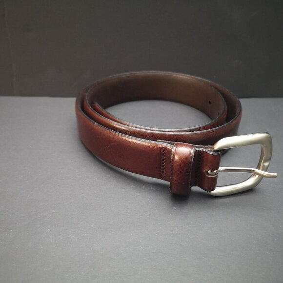 Florsheim Made in Italy Men's Size 30 Brown Full Grain Italian Leather Belt - Picture 2 of 9